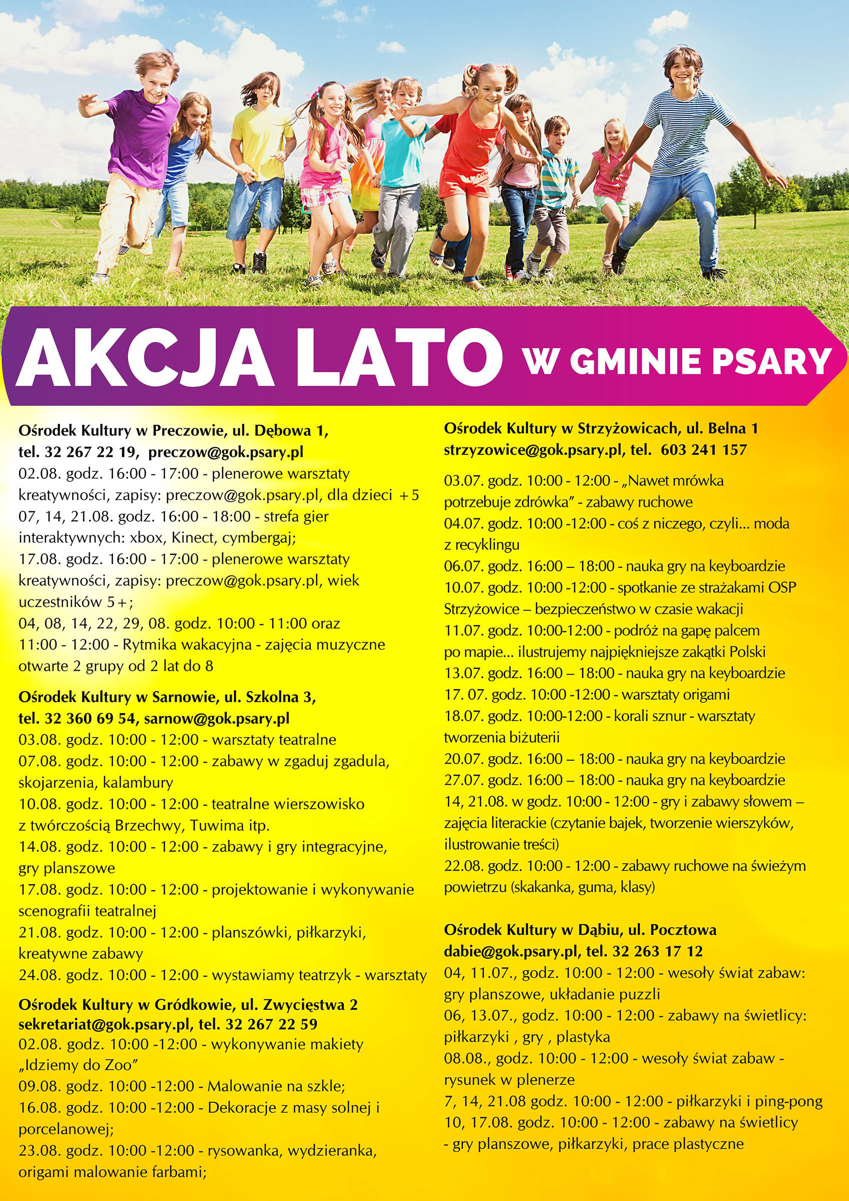 Akcja Lato w gminie psary oferta