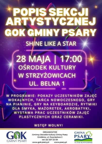 Popis sekcji artystycznej GOK Gminy Psary-2